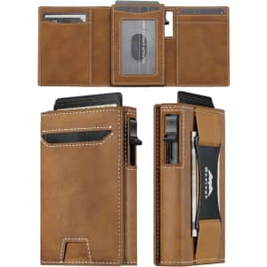 Slim Minimalist Leather Wallet for Men with RFID: $9.99