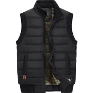 XinYangNi Men's Fleece Lined Puffer Vest: From $13