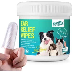 SmileDenX Dog Ear Cleaner Wipes 50-Count: $8 w/ Prime