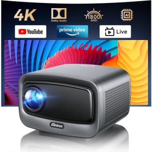 iSinbox 1800 ANSI 4K Smart Projector: $139.99