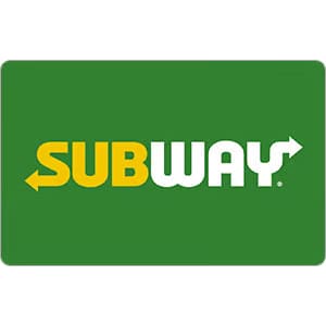 $25 Subway Gift Card: $20 $25 Subway Gift Card: $20