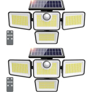 Solar Flood Lights 2-Pack: $16 w/ Prime