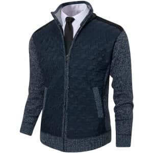 Msmsse Men's Full-Zip Slim Fit Knitted Sweater Jacket: From $14 Msmsse Men's Full-Zip Slim Fit Knitted Sweater Jacket: From $14