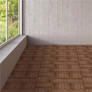Yaheetech 12'' x 12'' Fir Wood Flooring Tiles 11-Pack: $35