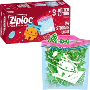 Ziploc Holiday Designs Quart Bags 24-Pack: $4.30