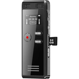 64GB Digital Voice Activated Recorder: $15 w/ Prime