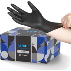 Hand-E Touch Black Nitrile Disposable Gloves 50-Pack: $4.39 via Sub. & Save