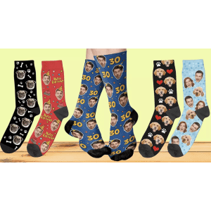 One Pair of Custom Photo Socks: $8.09