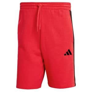 adidas Men's Essentials 3-Stripes Fleece Shorts: $12.50