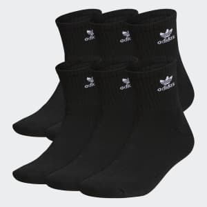 adidas Originals Men's Trefoil Quarter Socks 6-Pack: $11