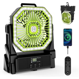 CcGiru Portable Battery Powered Fan w/ 4 Lights: $17.99