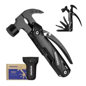 WorkPro 12-in-1 Stainless Steel Hammer Multitool: $12.23