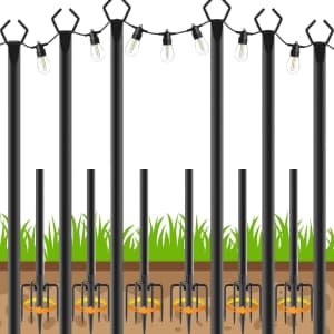 10-Foot String Light Pole 6-Pack: $49 10-Foot String Light Pole 6-Pack: $49