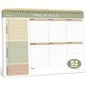 52-Sheet Weekly To Do List Notepad: $5.93