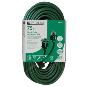 Utilitech 75-Foot Outdoor SJTW Extension Cord: $18.98 Utilitech 75-Foot Outdoor SJTW Extension Cord: $18.98