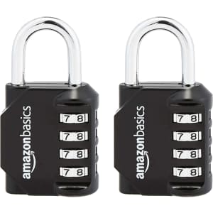 Amazon Basics 4-Digit Combination Padlock 2-Pack: $6