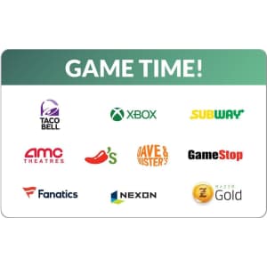 Game Time $50 Gift Card: $42.50 Game Time $50 Gift Card: $42.50
