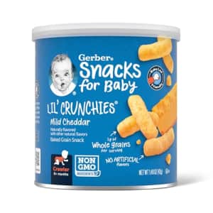 Gerber Lil Crunchies Baby Snacks Mild Cheddar 6-Pack: $8.35 via Sub & Save Gerber Lil Crunchies Baby Snacks Mild Cheddar 6-Pack: $8.35 via Sub & Save