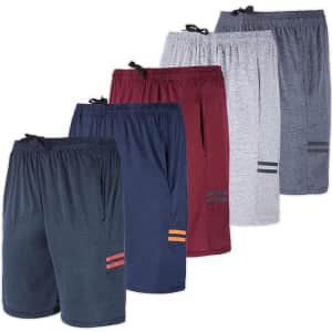 Real Essentials Men's Dry-Fit Shorts 5-Pack: $36