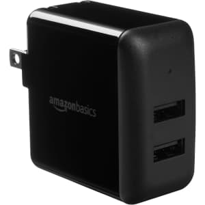 Amazon Basics 24W Two-Port USB-A Wall Charger: $6