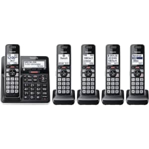 Panasonic 5-Handset Cordless Phone w/ Answering Machine: $163.99