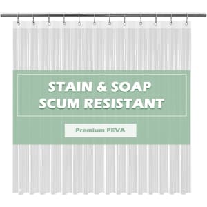72" x 72" Clear Shower Curtain Liner: $4.89
