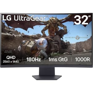 LG UltraGear 32" 1440p HDR FreeSync Curved Gaming Monitor: $186.99