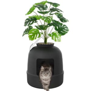 Lifewit Cat Litter Box with Faux Plant & Scoop: $60