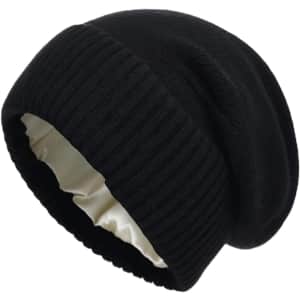 Cashmere Blend Satin Lined Beanie Hat: $7.45
