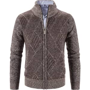 VtuAOL Men's Fleece Lined Cardigan Sweater: $13.25 VtuAOL Men's Fleece Lined Cardigan Sweater: $13.25
