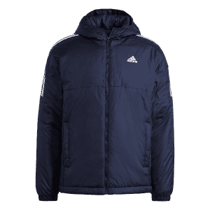 adidas Men's Essentials 3-Stripes Insulated Hooded Jacket: $21