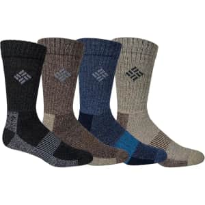 Columbia Men's 4-Pack Moisture Control Crew Socks: $14