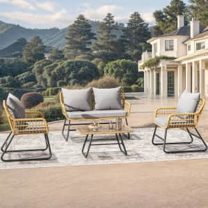 Yitahome 4-Piece Wicker Patio Furniture Set: $170.99