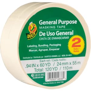 Duck Brand General Purpose 60-Yard Masking Tape 2-Pack: $5 Duck Brand General Purpose 60-Yard Masking Tape 2-Pack: $5