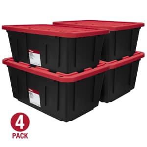 Hyper Tough 27-Gallon Storage Bin 4-Pack: $36.87