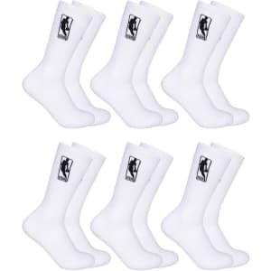 Ultra Game Men's NBA Crew Socks 6-Pack: $7