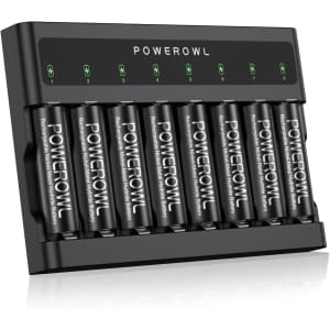 PowerOwl 2,800mAh AA Rechargeable Batteries Kit 8-Pack: $16.81