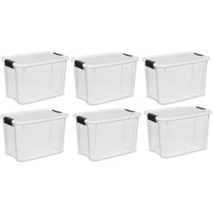Sterilite 30-Quart Ultra-Latch Storage Box 6-Pack: $47
