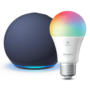 5th-Gen Echo Dot with Sengled Smart Color Bulb: $35