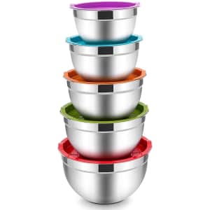 Vesteel Mixing Bowls with Lids 5-Piece Set: $17 Vesteel Mixing Bowls with Lids 5-Piece Set: $17