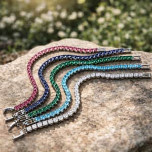 Classic Lab Created Tennis Bracelet: $14