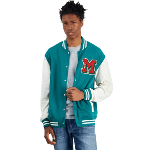 Hybrid Men's Mickey Mouse Colorblocked Varsity Bomber Jacket: $30 Hybrid Men's Mickey Mouse Colorblocked Varsity Bomber Jacket: $30