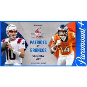 Stream the AFC Championship on Paramount+: Plans from $8.99/mo. Stream the AFC Championship on Paramount+: Plans from $8.99/mo.