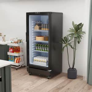 6 Cu ft Beverage Cooler LED Commercial Refrigerator with 3 Shelves: $423.49