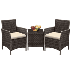 3-Piece Rattan Patio Furniture Set: $83