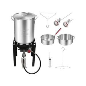 Red Mountain Valley Propane 30qt Turkey Fryer w/ 10qt Fish Fryer: $62