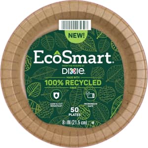 Dixie EcoSmart 100% Recycled Fiber 8" Paper Plate 50-Pack: $9