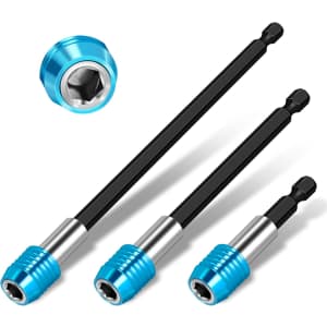 3-Piece Drill Bit Extension Set for 1/4" Shank: $5.99