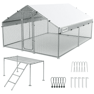 Quictent 12-ft. Metal Chicken Coop Run w/ 20-Bird Roosting Perch: $246 Quictent 12-ft. Metal Chicken Coop Run w/ 20-Bird Roosting Perch: $246