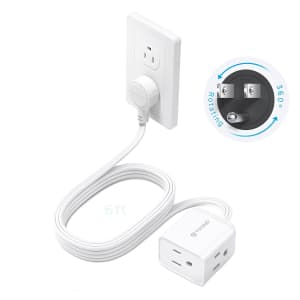 Trond Flat 6ft Extension Cord w/ 360° Rotating Plug: $9.99